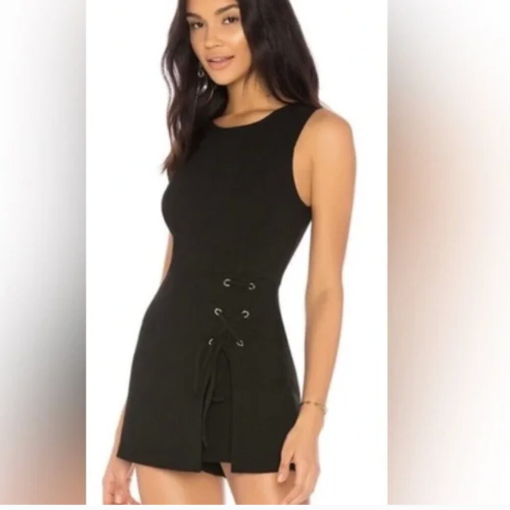 BCBGeneration Lace Up Skirt Overlay Romper